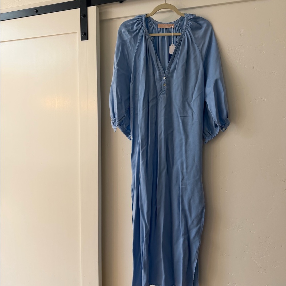 Chic Long Sleeve Blue Dress